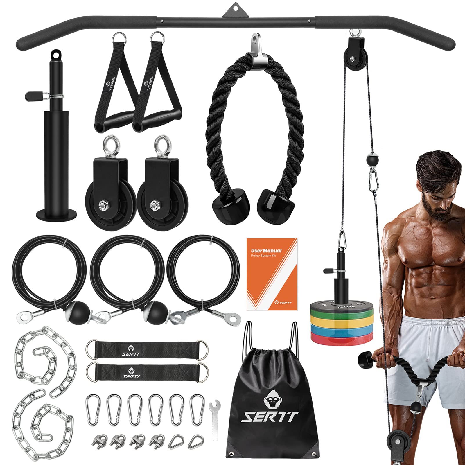 Buy SERTT Weight Pulley System Gym, Pulley Pro Home Cable Pulley System