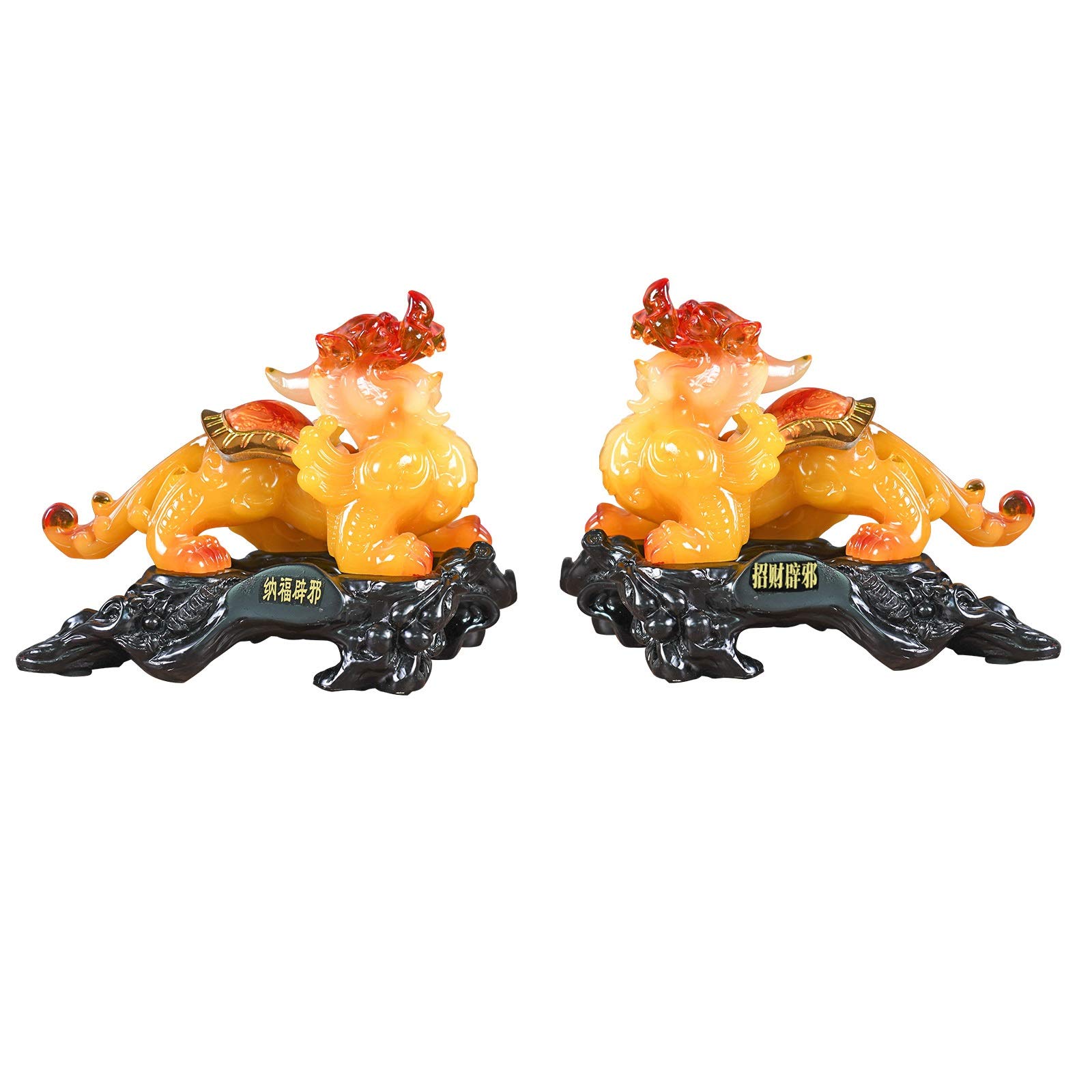 BHGFYXBS Home Décor Products Feng Shui Pi Xiu Set Of Two Home Decoration Gift Attract Good Luck Decor Pi Xiu Wealth Statue Housewarming Congratulatory Gift Accent Decoration