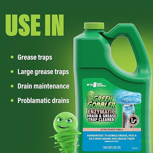 Vista 3 de Green Gobbler Enzyme Drain Cleaner Controls Foul Odors & Breaks Down Grease, Paper, Fat & Oil in Sewer Lines, Septic Tanks & Grease Traps 1