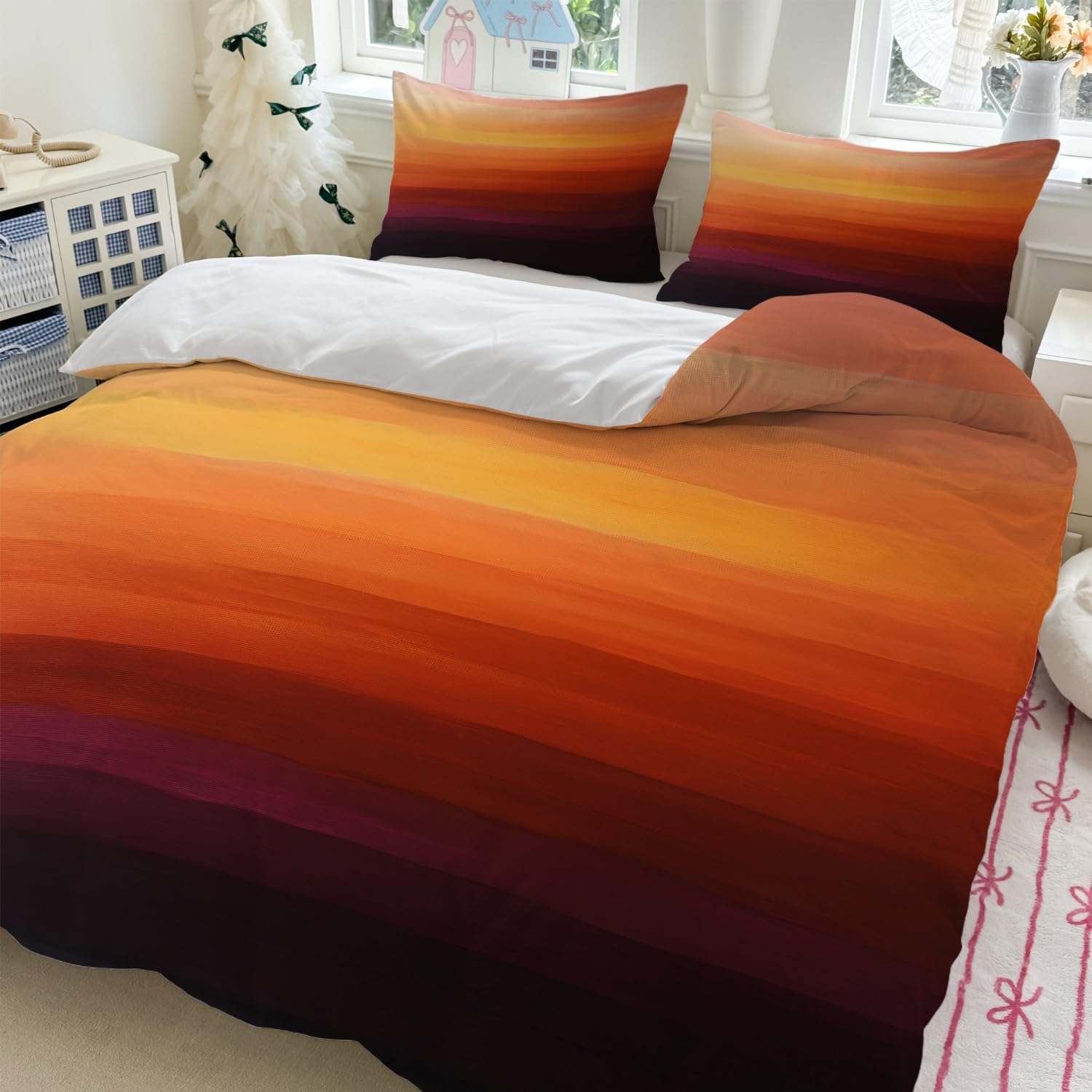 Parure de lit à rayures pour rafraîchir une décoration de chambre terne