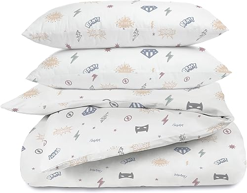 Miniatura 9 de MakeMake Organics Juego de funda de edredón individual certificado GOTS de algodón orgánico (88" x 68") – Reversible, suave, transpirable,