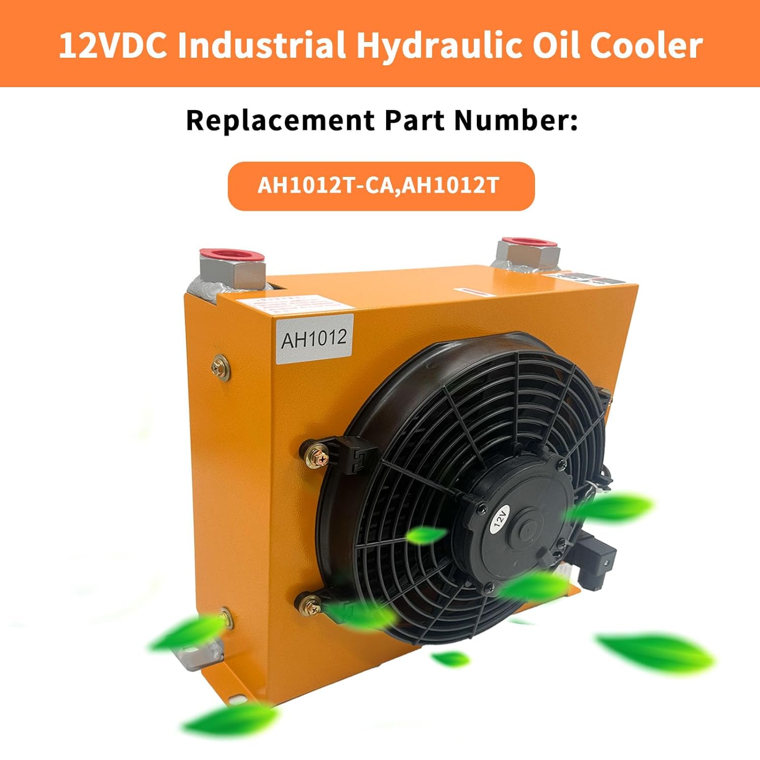 AH1012T-CA 12VDC Industrial Hydraulic Oil Cooler 120W 100L/Min Flow Fan Radiator, Low Noise and Power Usage, for Engineering Machinery Replace # AH1012T
