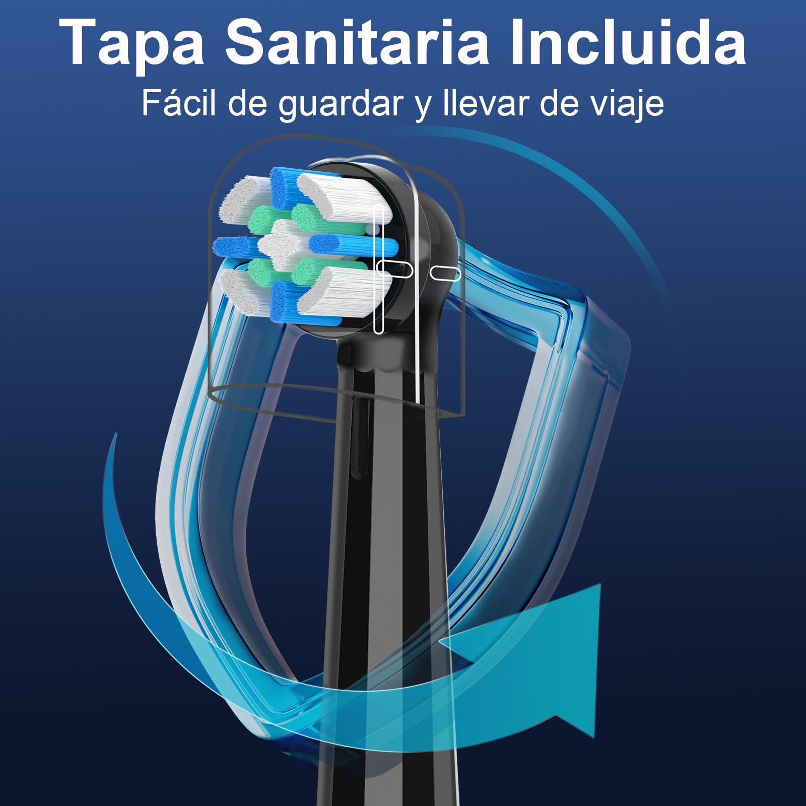 IO Recambio Cepillos Compatible con Oral B IO 2/3/4/5/6/7/8/9/10Cepillos Eléctrico, Cabezales Compatible con Oral B IO Eliminar la Placa Dental (8 Negro)