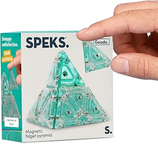 Speks Geode Pyramid 12-Piece Building Set - Aqua - Fun Desk Toy for Adults