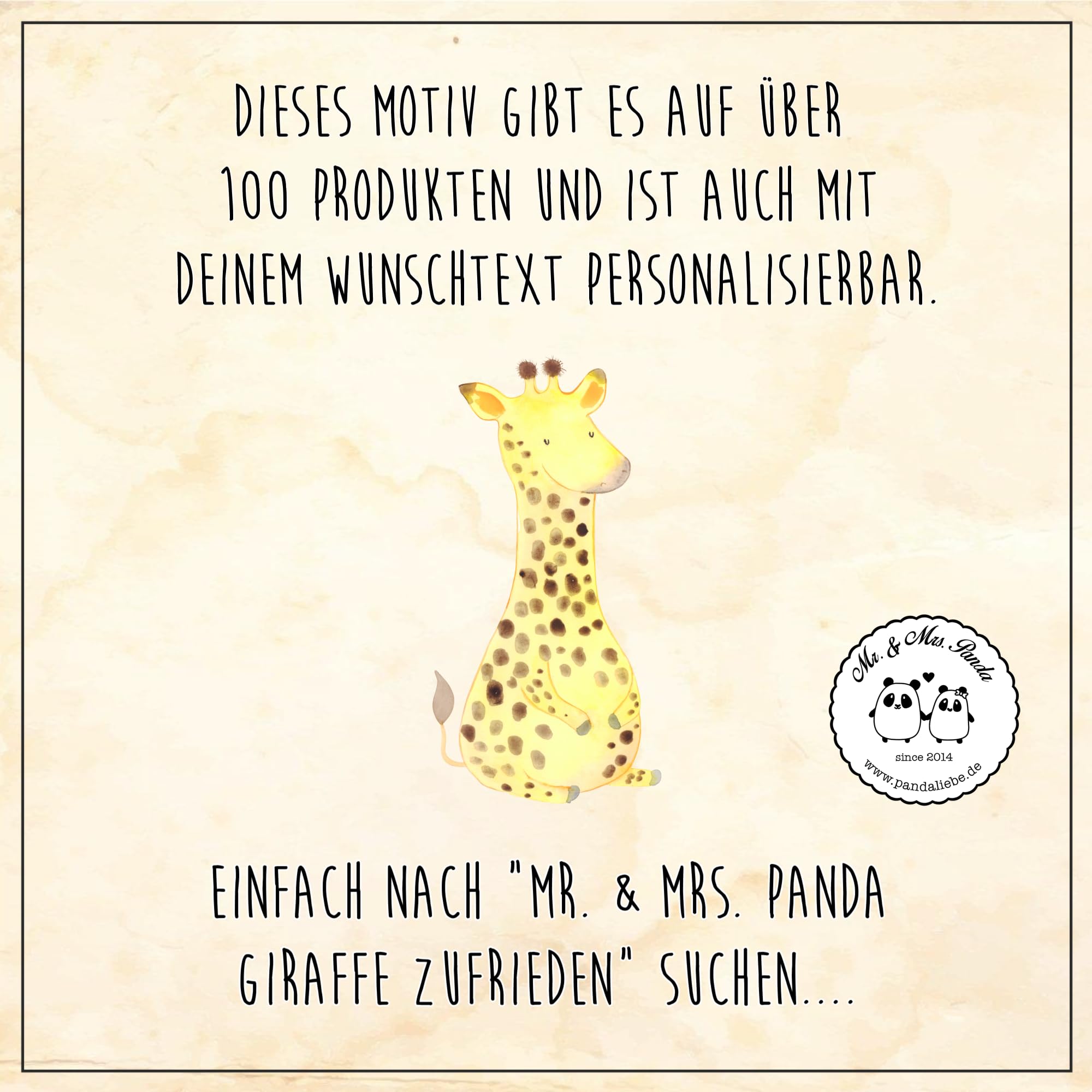 Mr. & Mrs. Panda Wärmflasche personalisiert Giraffe Zufrieden - Weiß
