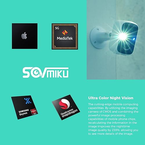 Miniatura 6 de Sovmiku CG3 2K Starlight Color Night Vision, Cámara de seguridad solar inalámbrica al aire libre, 2 años de almacenamiento gratuito en la nube,