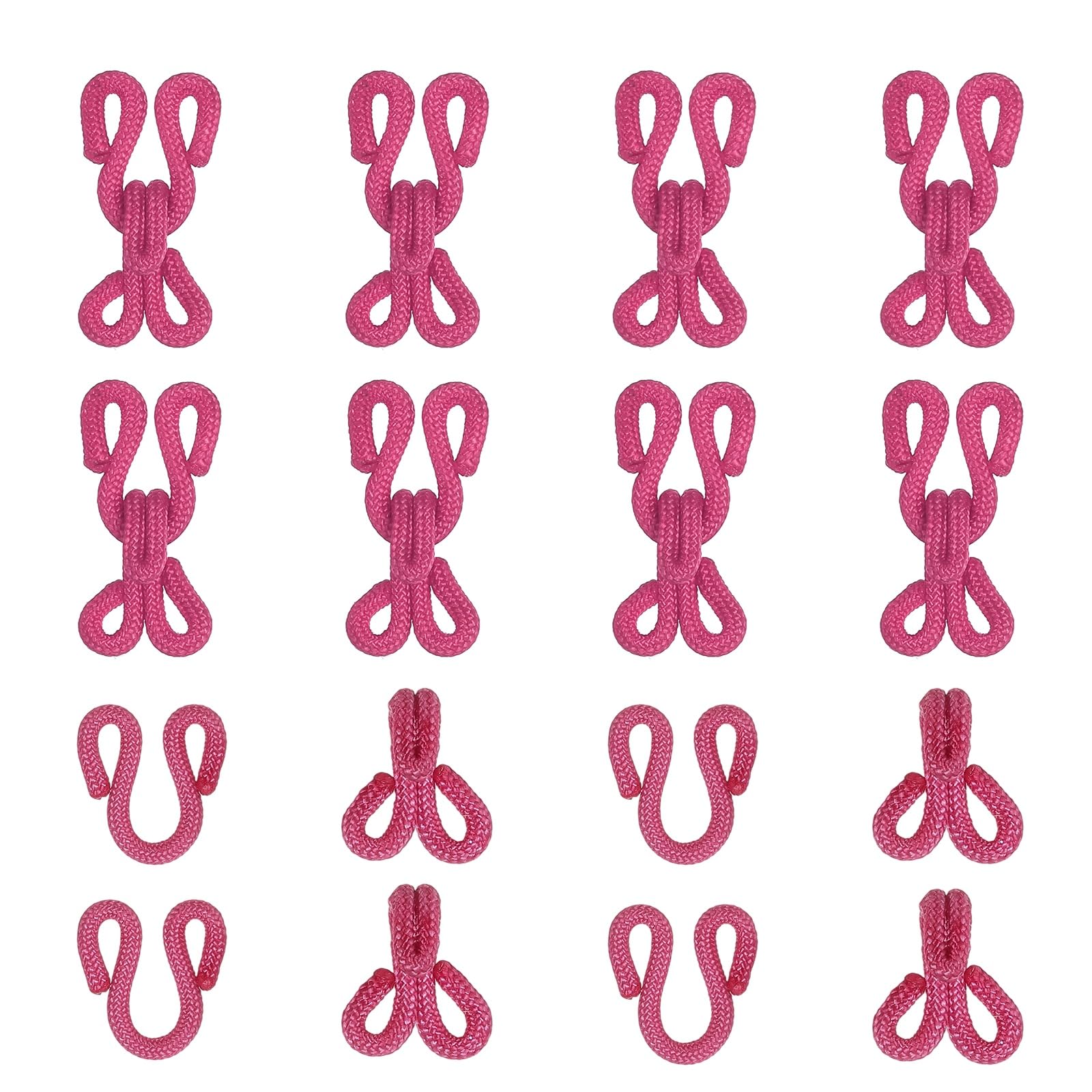 YELARXI Sewing Hooks and Eyes, 28mm Covered Hook Eye Sewing Closure Fasteners Sew on Snaps Fit for Bra Clothing Replacement Trousers Skirt Clothing DIY Craft (10 Pack, Rose Pink)