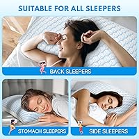 Vista 8 de Almohadas de cama tamaño Queen para dormir, juego de 2 almohadas suaves y transpirables alternativas para dormir de lado, espalda y boca abajo