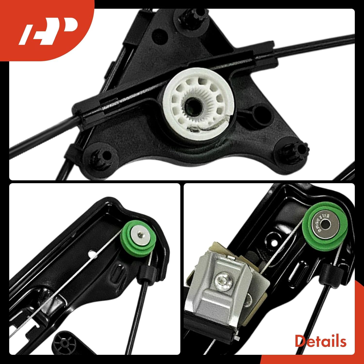 A-Premium Rear Left Driver Side Electric Power Window Regulator Without Motor Compatible with Porsche Cayenne 2011-2018, with Sound Package