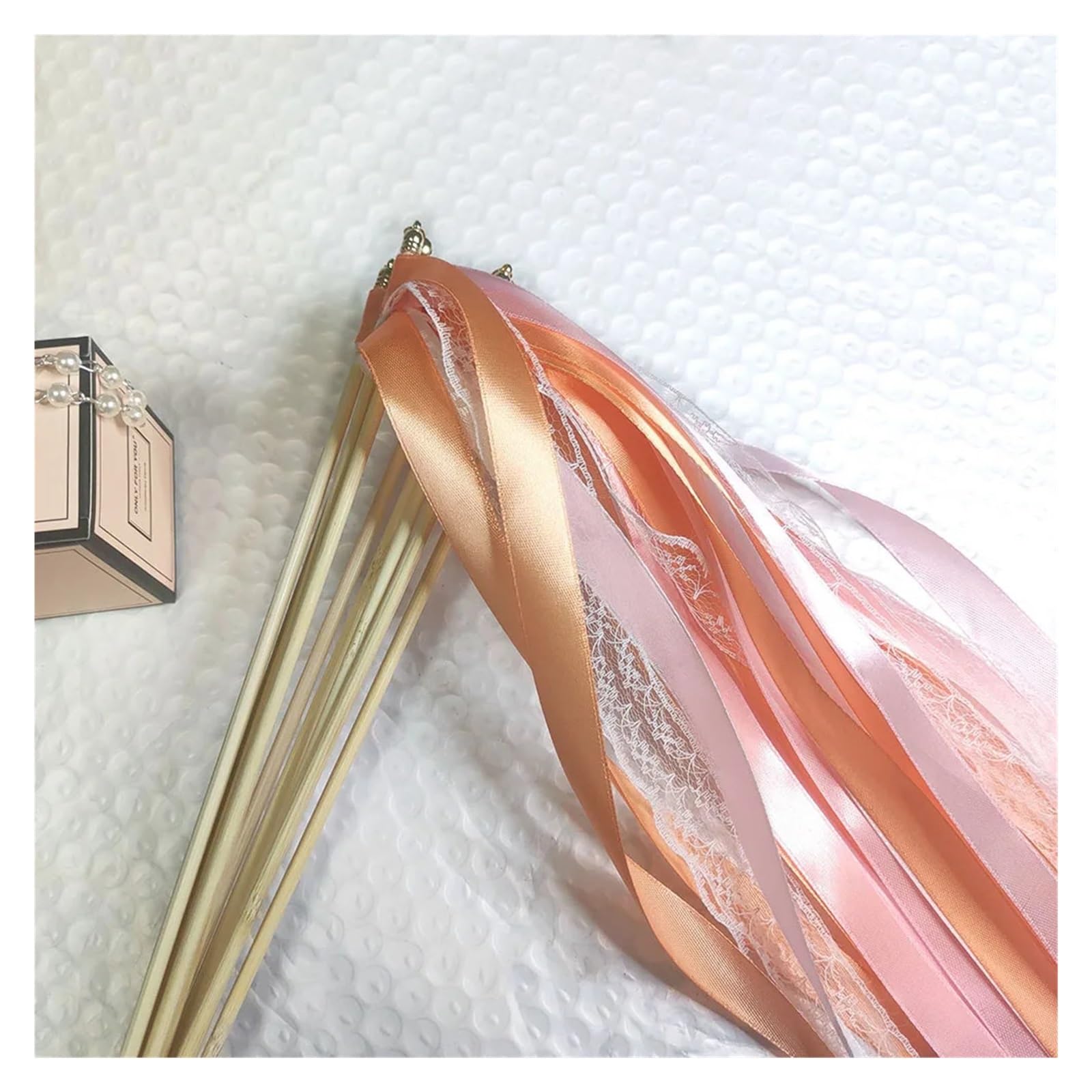 Wstążka taneczna, Wstążki Wstążki koronkowe Różdżki Wielokolorowe Złote Srebrne Dzwonki 10/30/50szt(Pink,50pcs)