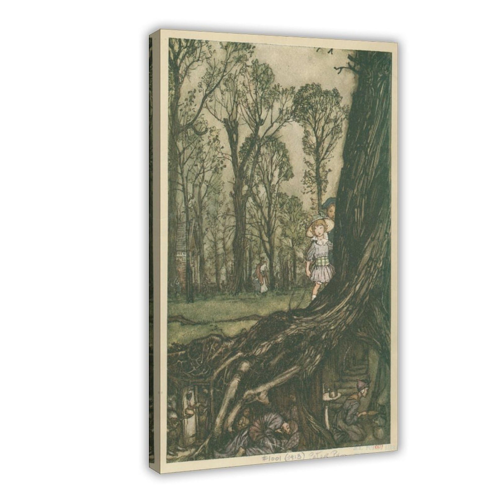 F I N U C B 42+ Słynne ilustracje Arthura Rackhama Plakaty Wróżki są mniej więcej w ukryciu aż do zmierzchu autorstwa Arthura Rackhama Plakaty Druki Płótno Deco Farba