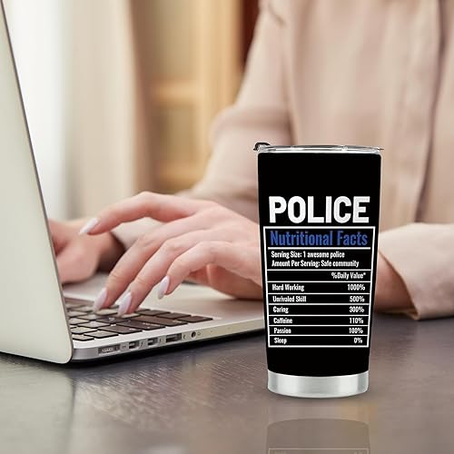 Miniatura 6 de Regalo de policía para hombres, vaso de policía, regalo de jubilación, vaso de viaje de 20 onzas con tapa y pajita, regalo de graduación de la