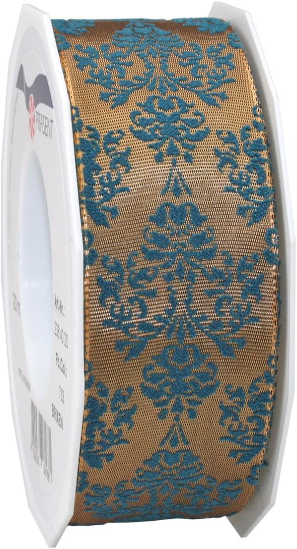 Morex Ribbon 23840/20-224 French Wired Acetate Baroque Ribbon, 1 1/2-Inch by 22-Yard, Williamsburg Blue
