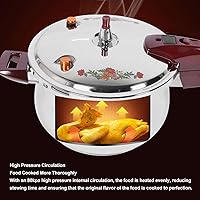 Vista 2 de Olla a presión de acero inoxidable mejorada 2024, mini ollas a presión de 80 KPA para estufas de inducción, gas y eléctricas, con mango ergonómico