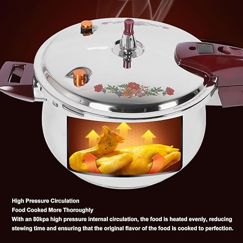 Miniatura 2 de Olla a presión de acero inoxidable mejorada 2024, mini ollas a presión de 80 KPA para estufas de inducción, gas y eléctricas, con mango ergonómico y