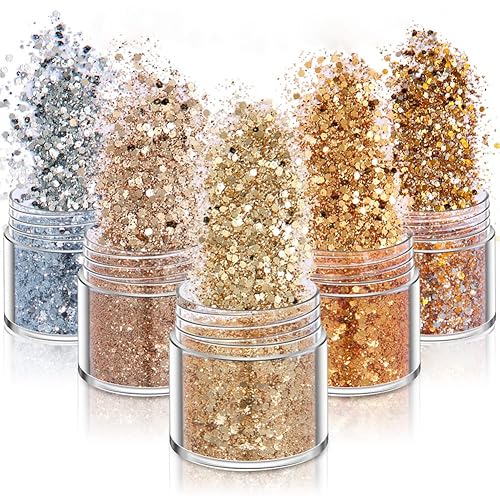 Holographic Nail Art Glitters Gold Silver Nail Sequins 3D Laser