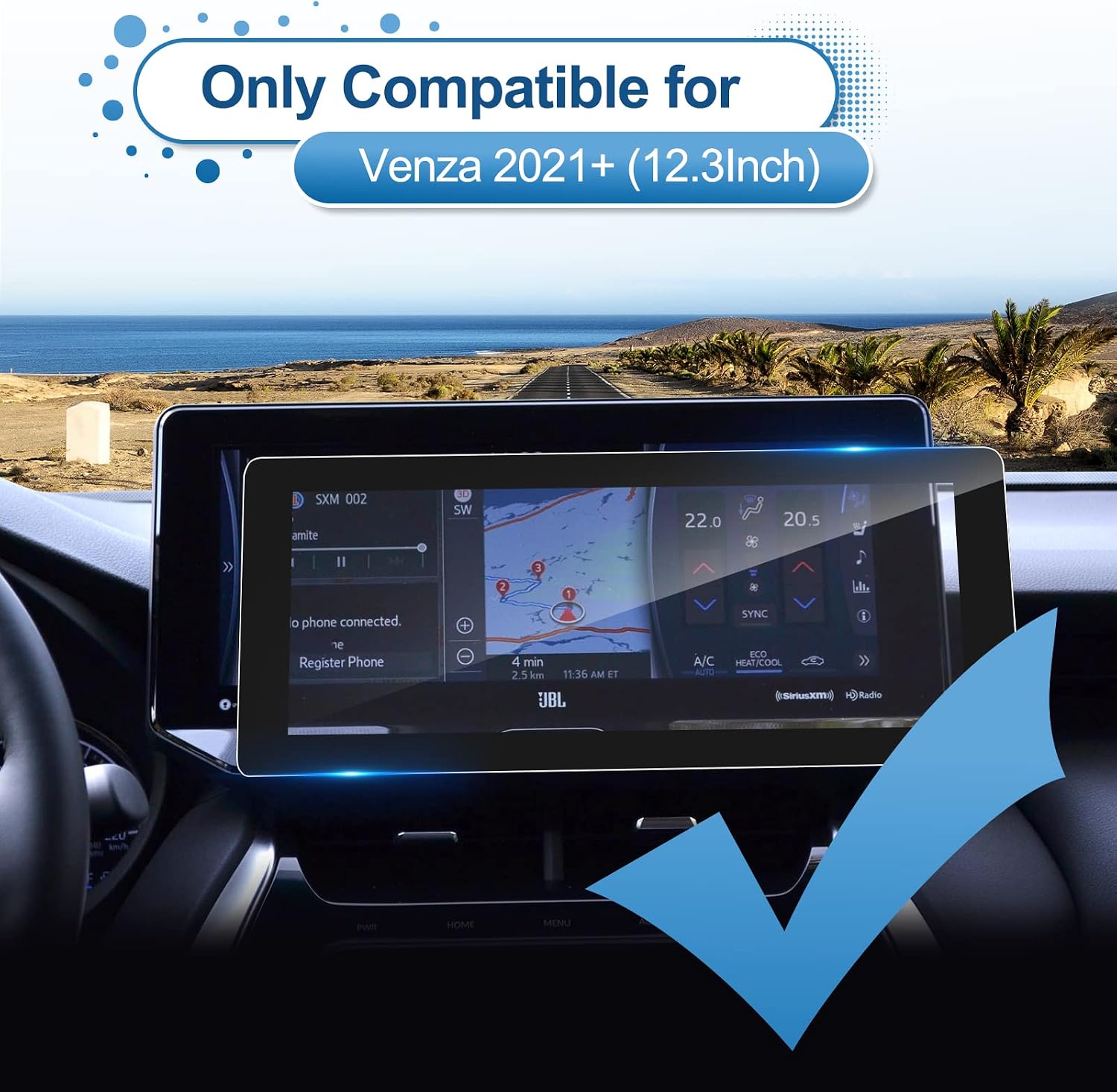 coleya 2021 2022 2023 venza screen protector for toyota venza touch screen 12 3 inch tempered glass protector 2023 venza accessories hd transparent ve