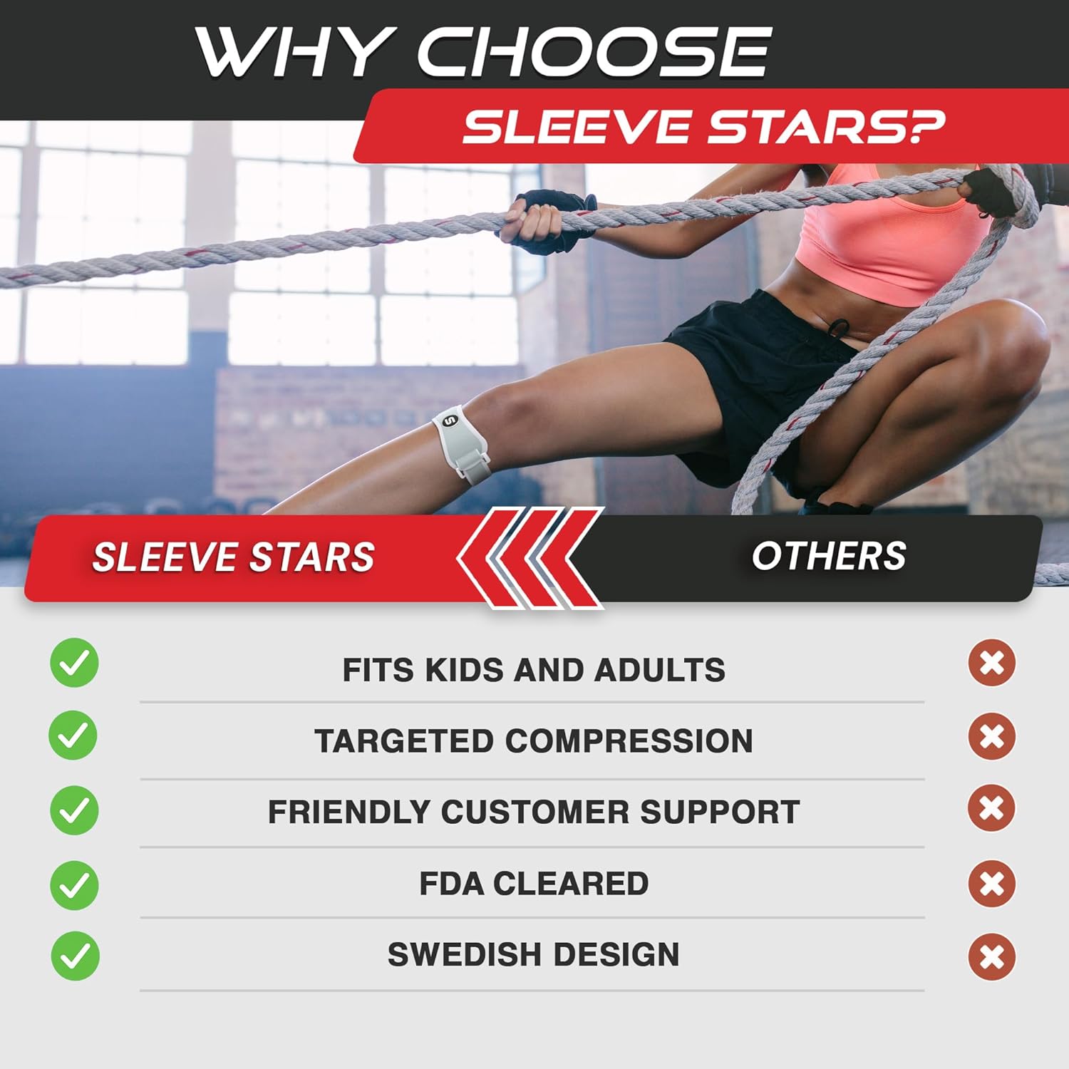 Sleeve Stars Swedish Brand Patellar Tendon Support Strap for Women & Men Effective Osgood Schlatter Knee Brace Youth & Kids Knee Brace with 3 Adjustable Length fits 12"-24" (Pair/Mint Green/Adult)