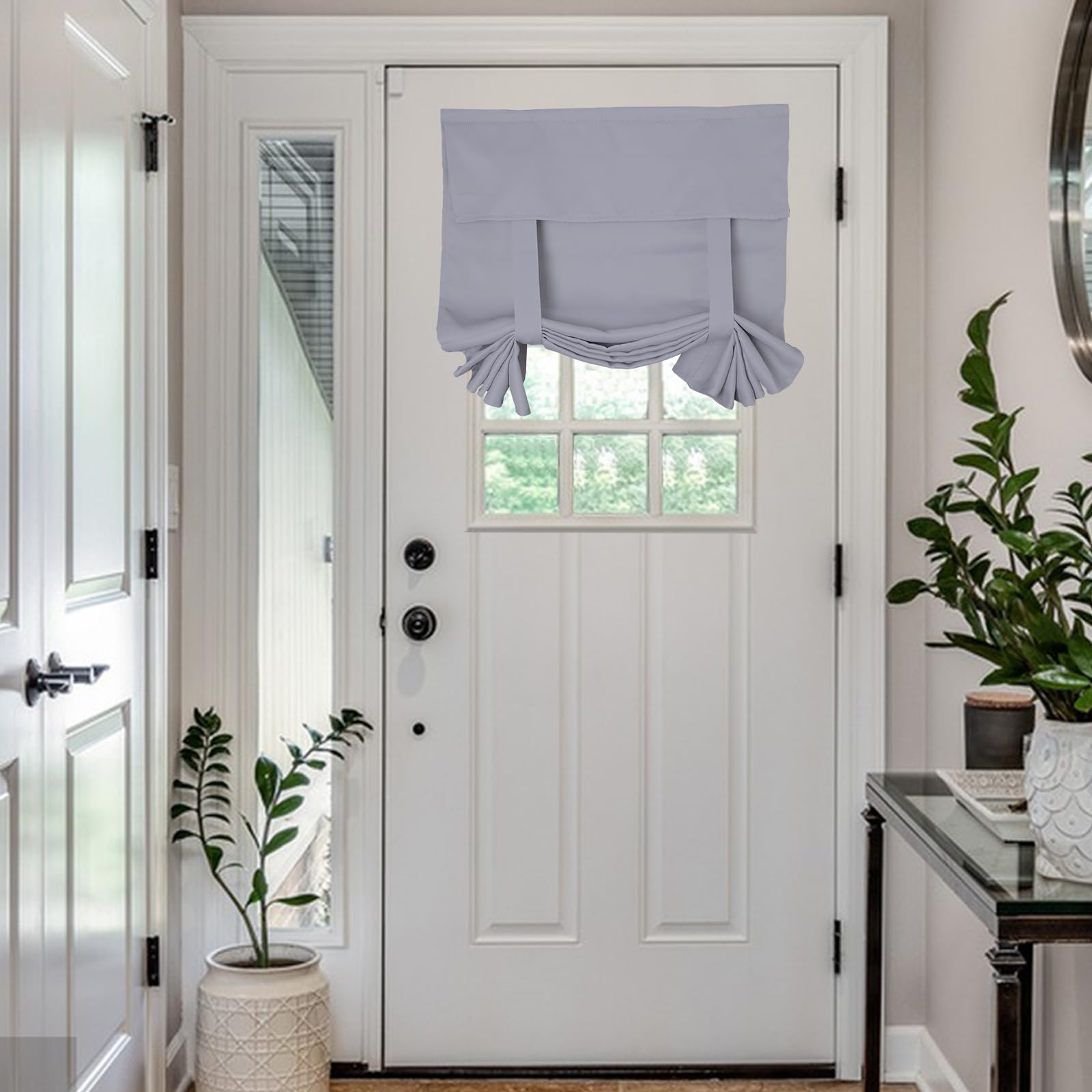 Maritown Door Window Curtains 1 Panel No Drill Blackout Privacy French Door Blinds Front Door Curtain Stick on Shades for Patio Door Backdoor Classroom Glass Door Window Cover