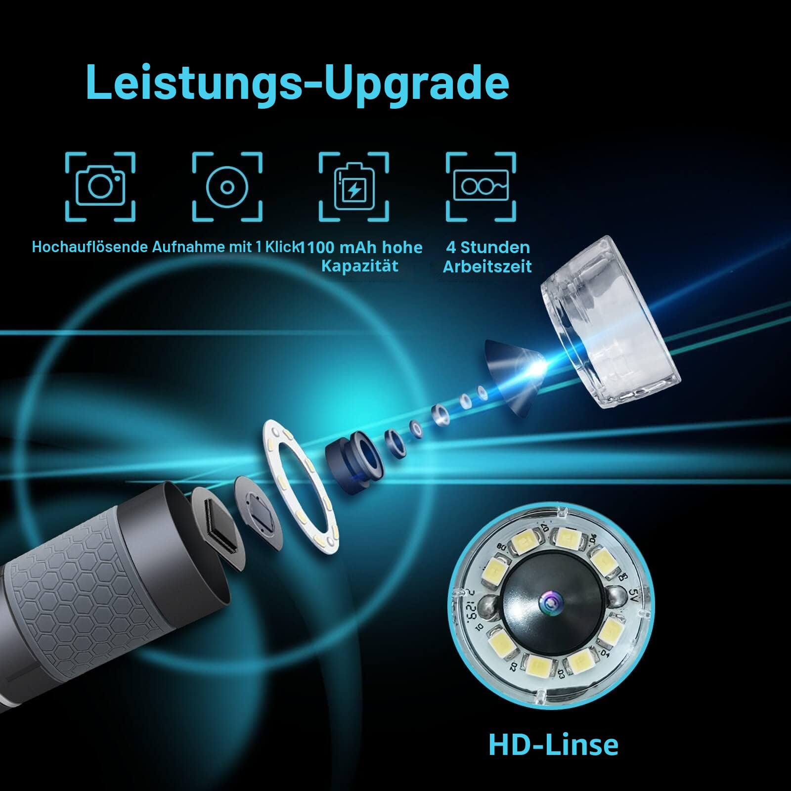 4K WiFi Mikroskop 50-1000X USB Digital Wireless Super HD Endoskopkamera für iPhone Android iPad Tablet Windows Mac