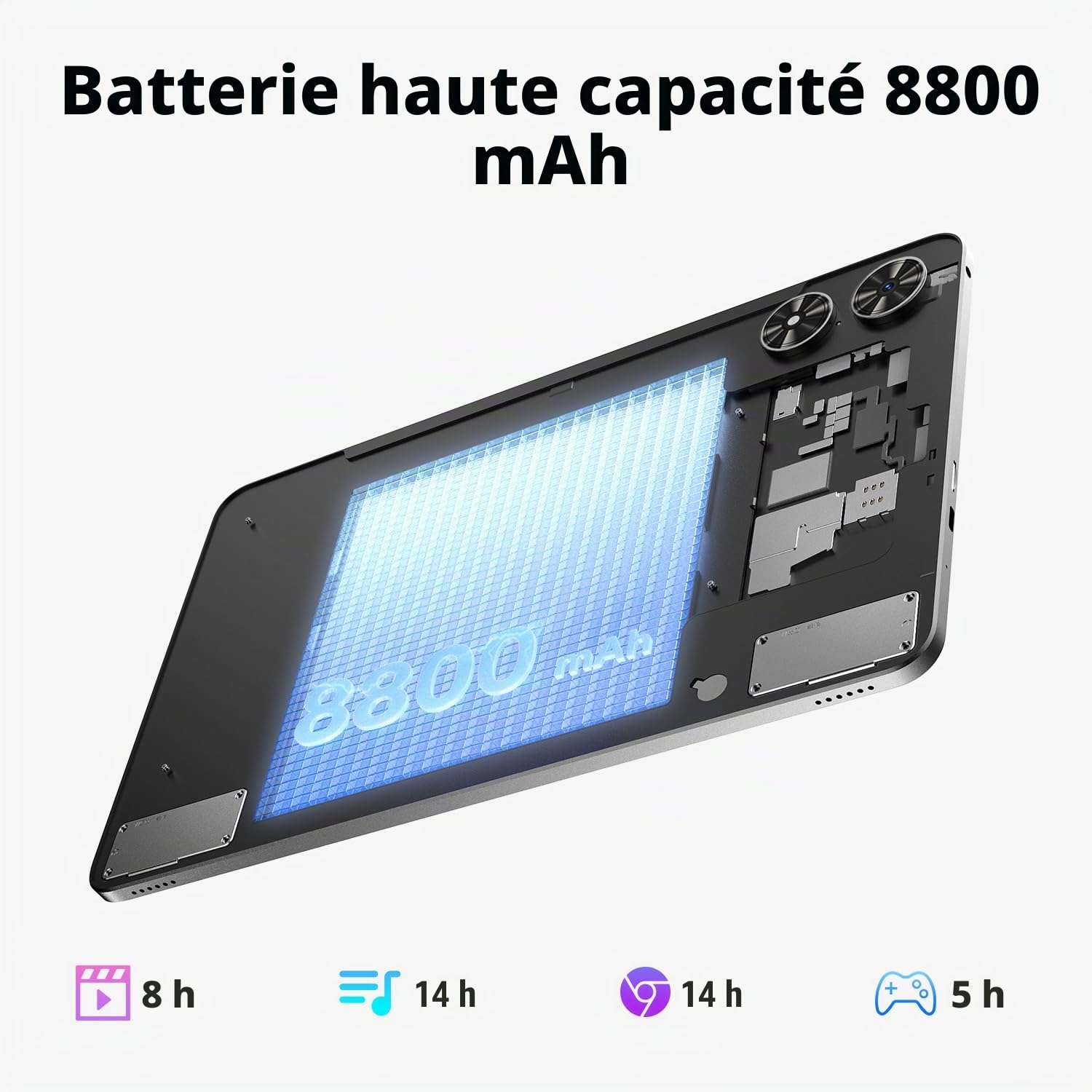 SVITOO Tablette 11 Pouces, Android 16 avec Clavier, Stylet, Souris et Housse - 20 Go RAM + 128 Go ROM - T7250 Octa-Core - Écran HD 1280 x 800-8800 mAh - Widevine L1-13MP+5MP - WiFi 2,4G/5G - GPS