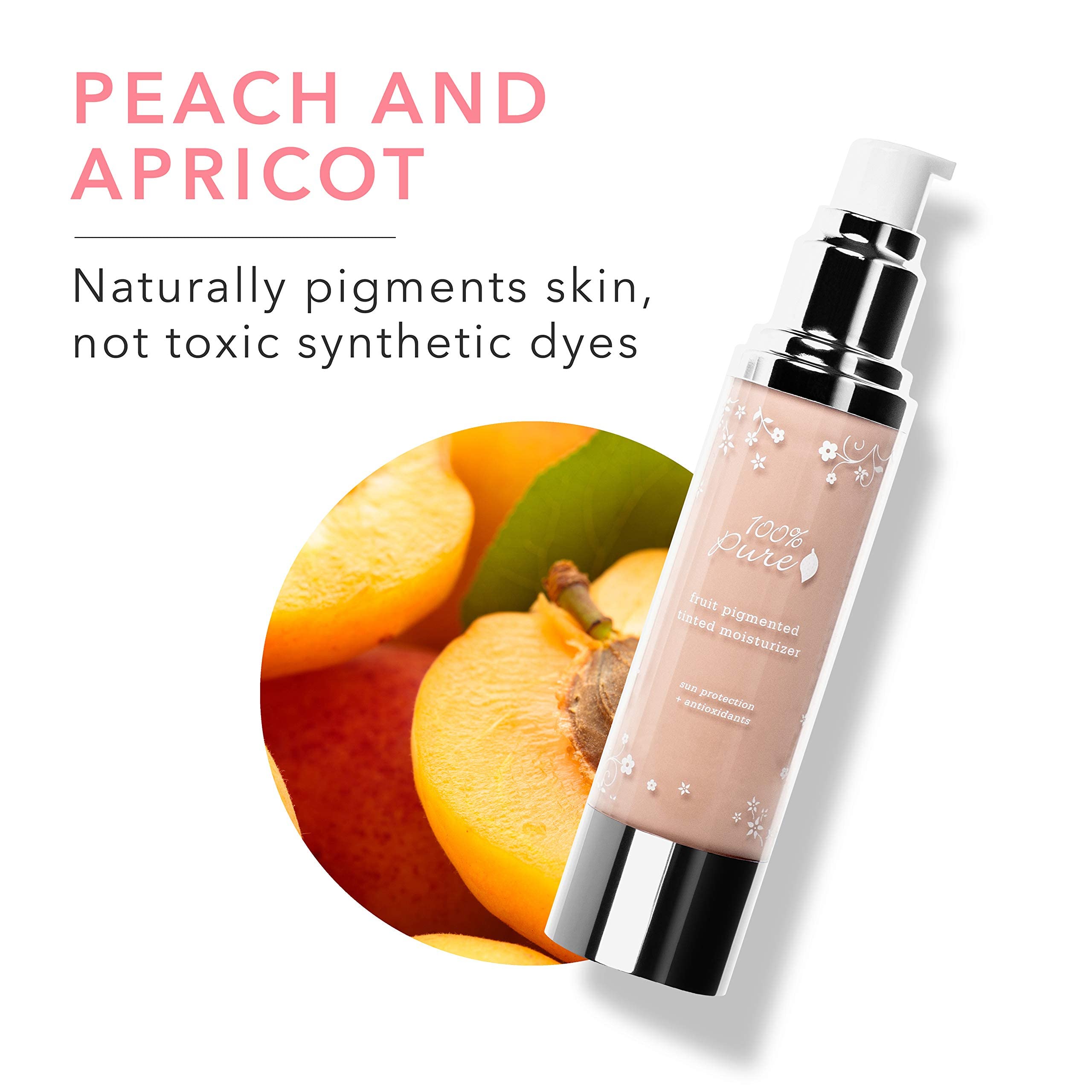 100 PURE Tinted Moisturizer (Fruit Pigmented), Alpine Rose, Light to