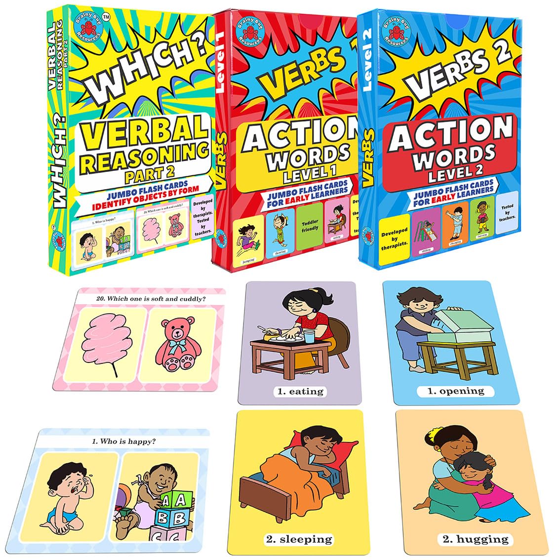 30 Answer 'Which?' Questions with 60 Action Words | Verbs and Verbal Reasoning | Preschool, Primary, Special Needs Resource