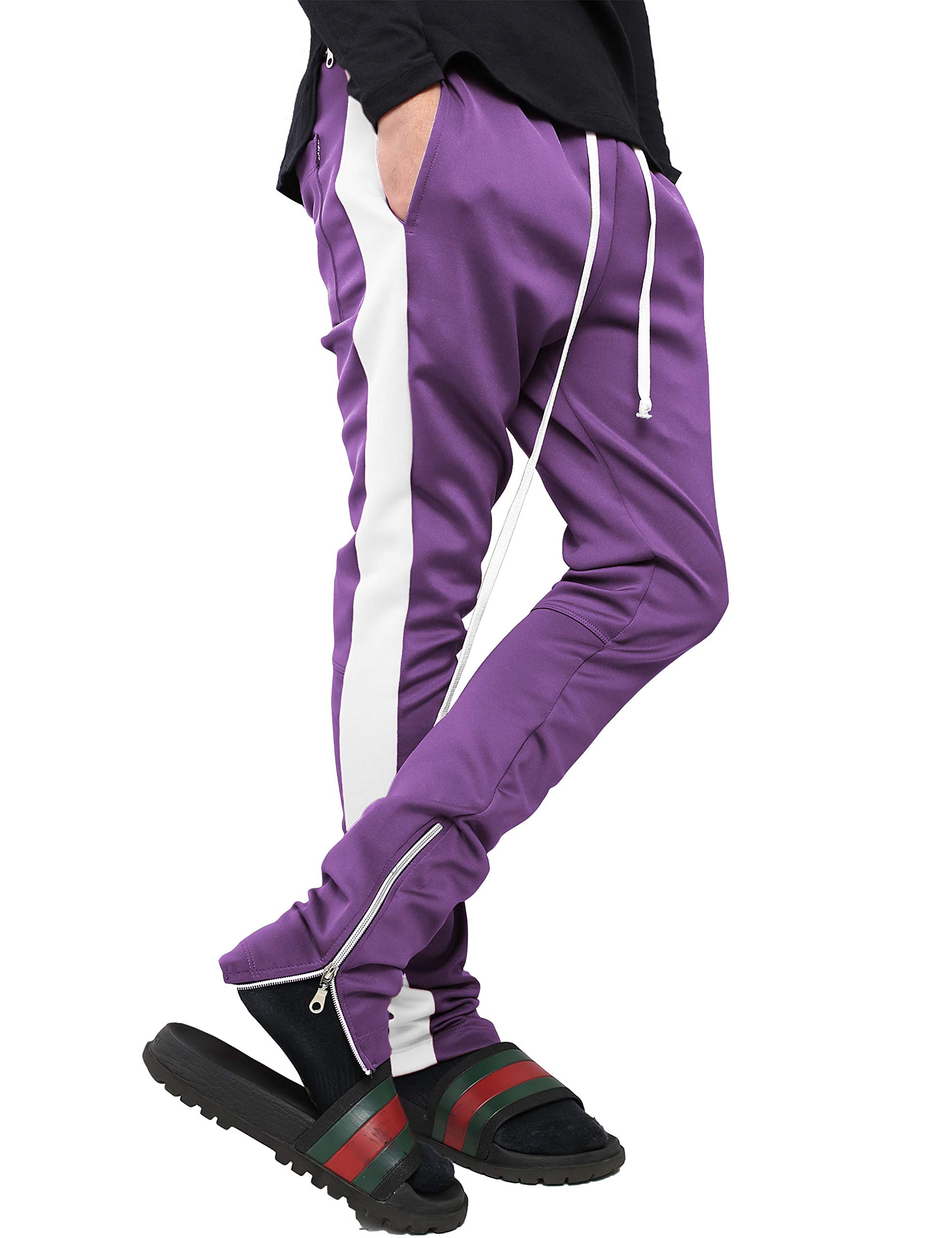 Herren-Trainingshose mit Streifen, Skinny Fit, Stretch, elastisch