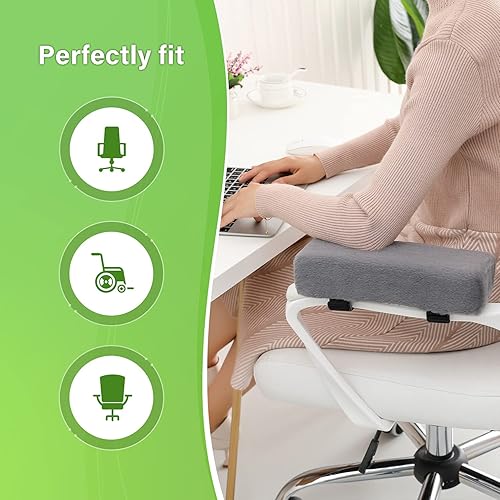 Miniatura 6 de Reposabrazos de felpa para silla, cojines para codo, alivio de presión, silla de oficina, silla de juegos, reposabrazos con almohadillas de espuma