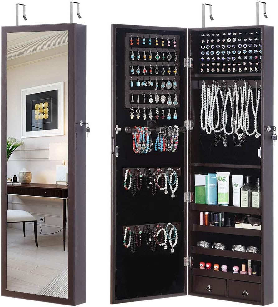 GISSAR Jewelry Jewelry Armoire Wall Door Mount