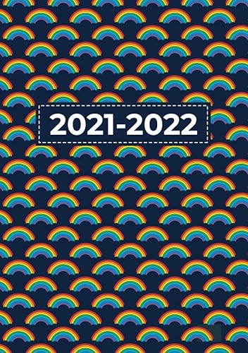 A5 Academic Diary 2021-2022 Week To View | Lots of Little Rainbows on Navy: Mid Year Diary / Academic Planner August 2021 - July 2022 / Personal ... Goals, Lists) Inspirational &amp; Motivational