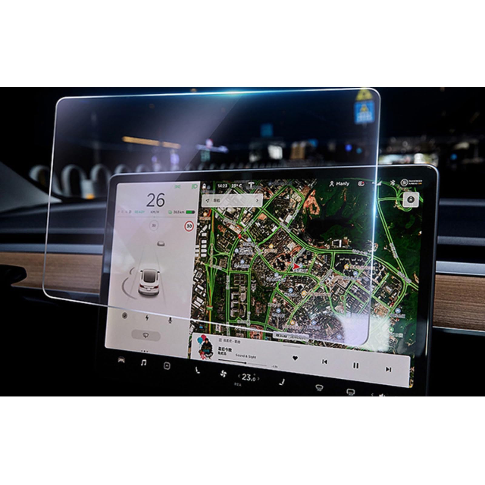 Protection écran Tesla Model 3 Y contre rayures verre mat