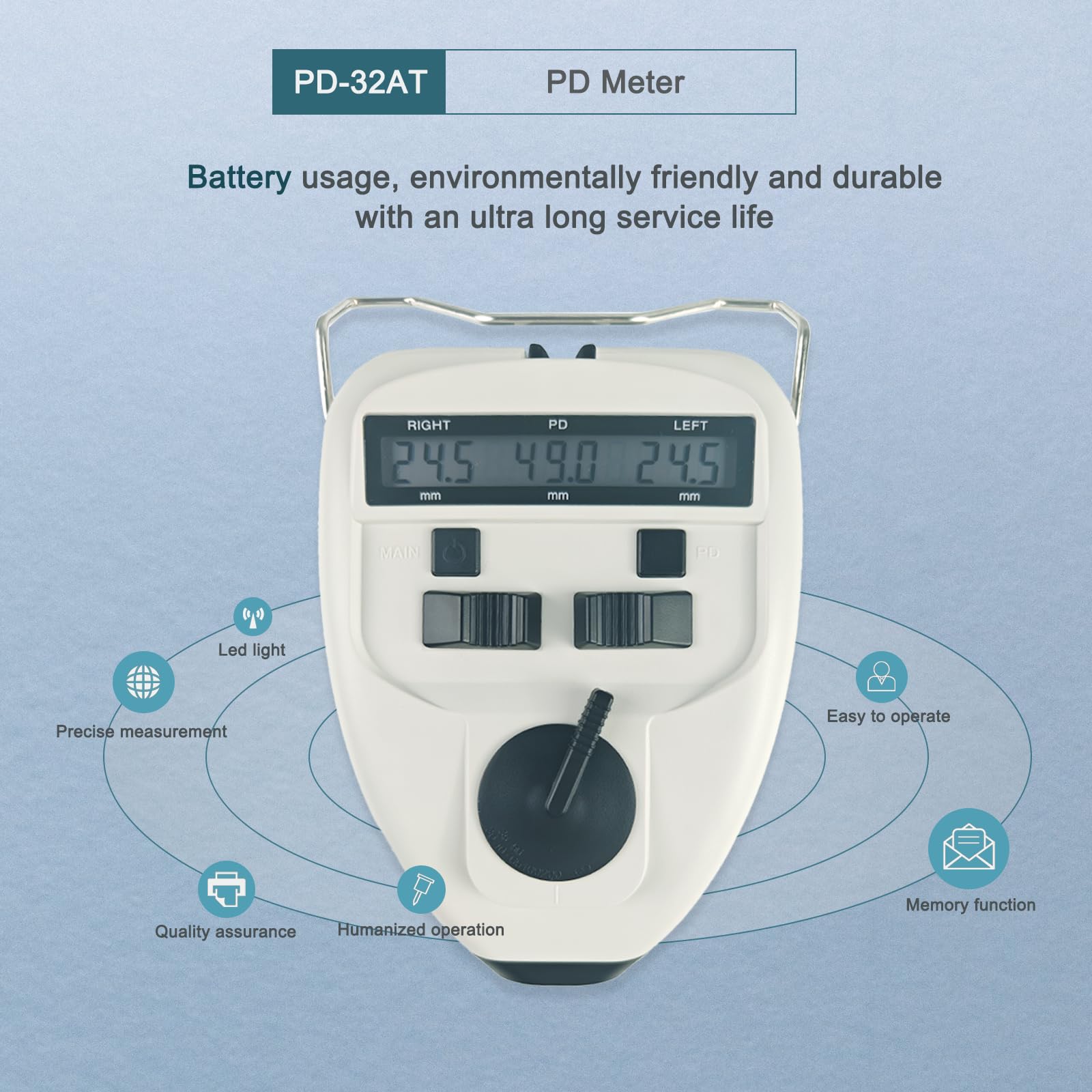 Instrumento óptico PD pupila medidor Digital pupila medidor LED Objetivo luz telémetro de precisión de 0,1 mm