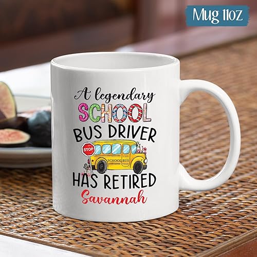 Miniatura 5 de Customized School Bus Cup With School Bus Driver Name - A Legendary School Bus Driver Has Retired Tea Mug - Stop Coffee Cup - Custom Bus Operator