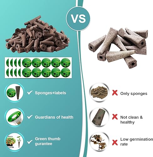 Miniatura 7 de Kit de 100 cápsulas de semillas para Aerogarden, kit de cultivo de cualquier cosa con 50 esponjas de cultivo, 50 etiquetas de cápsulas, cápsulas