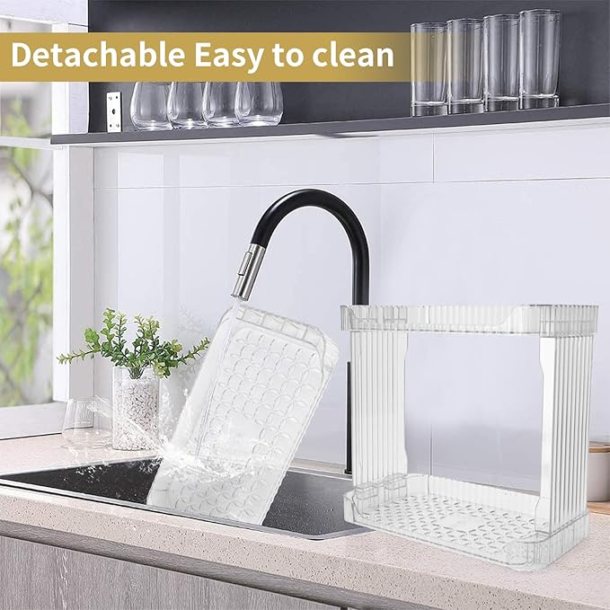 Organizador de Baño Acrílico de 2 Niveles Ayswupt, Bandeja para Vanity miniatura 2