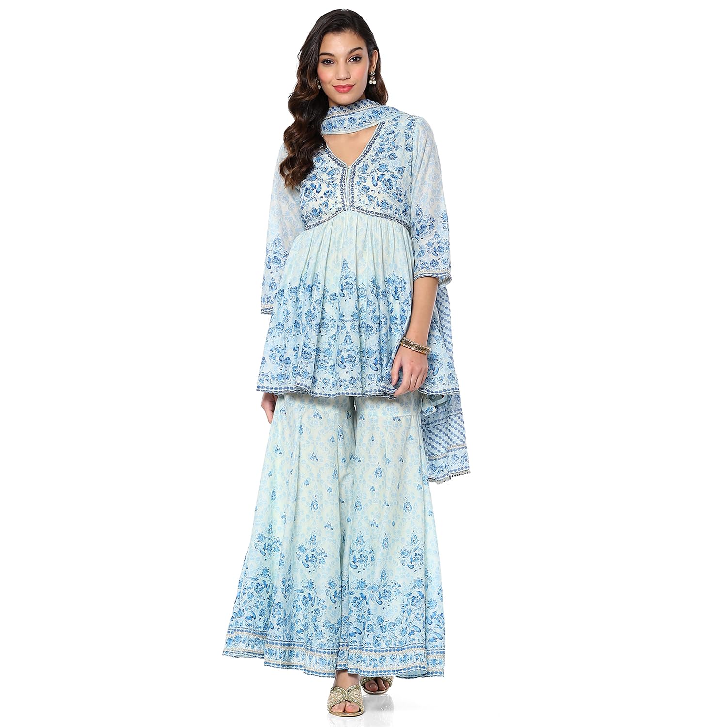 biba Women Cotton Gathered Printed Suit Set-picture-30