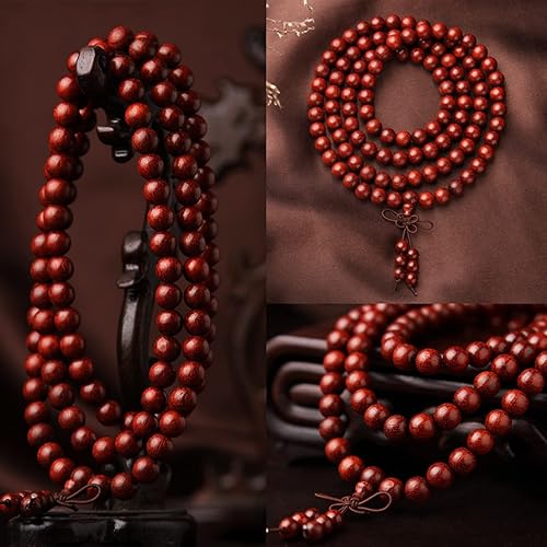 Miniatura 4 de 400 cuentas de madera natural, cuentas redondas marrones para pulseras y collares (marrón-0.8)