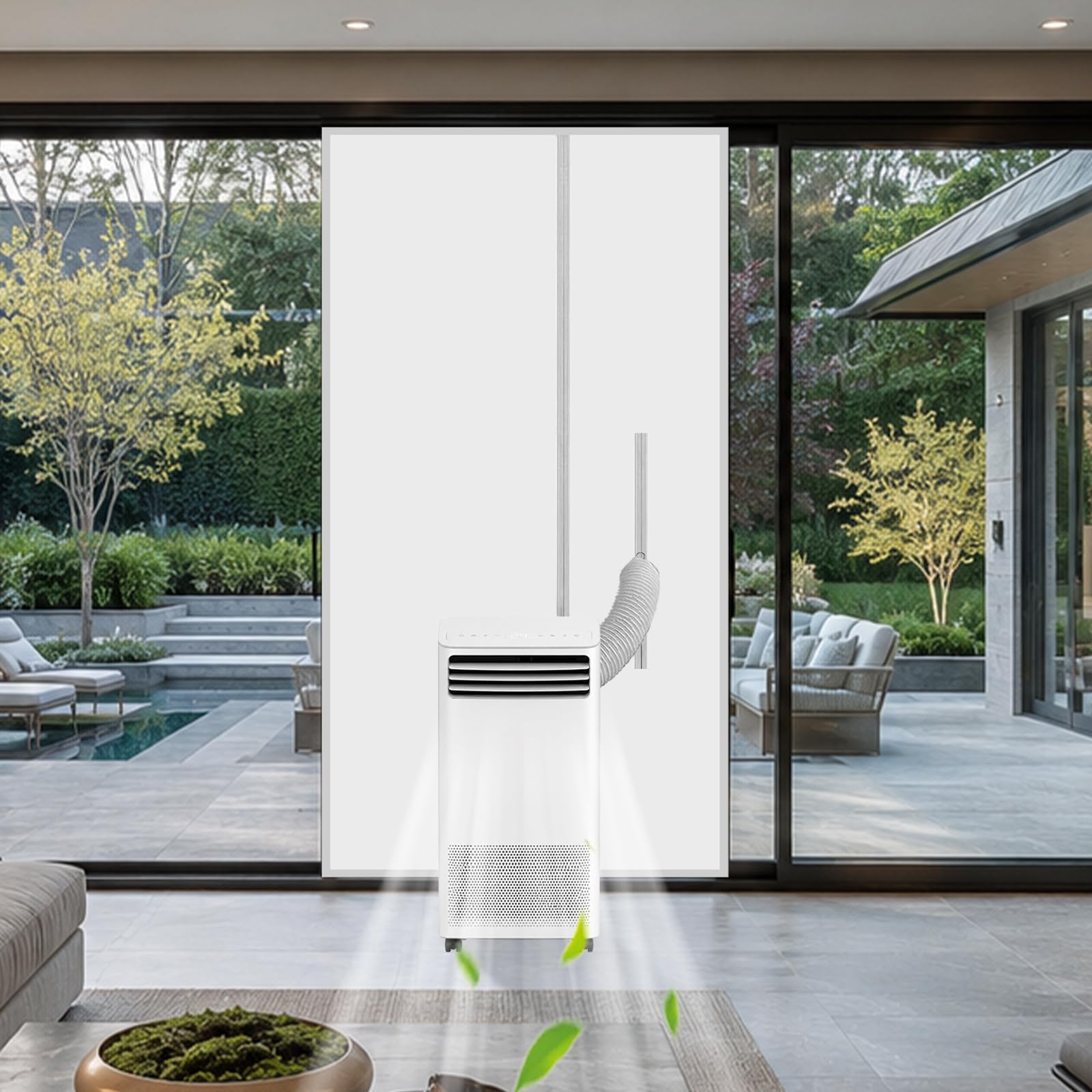 240 * 120cm Door Seal for Air Conditioner, Universal Door Seal Kit with Zipper for Portable Mobile Air Conditioners, Hot Air Stop for Attaching