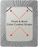 Vista 131 de Empyrean Charcoal Grey Extra Deep Pocket Fitted Sheet Full Size, Hotel Luxury Deep Pocket Full Size Fitted Sheet Only Easily Fits 18 to 24 Inch