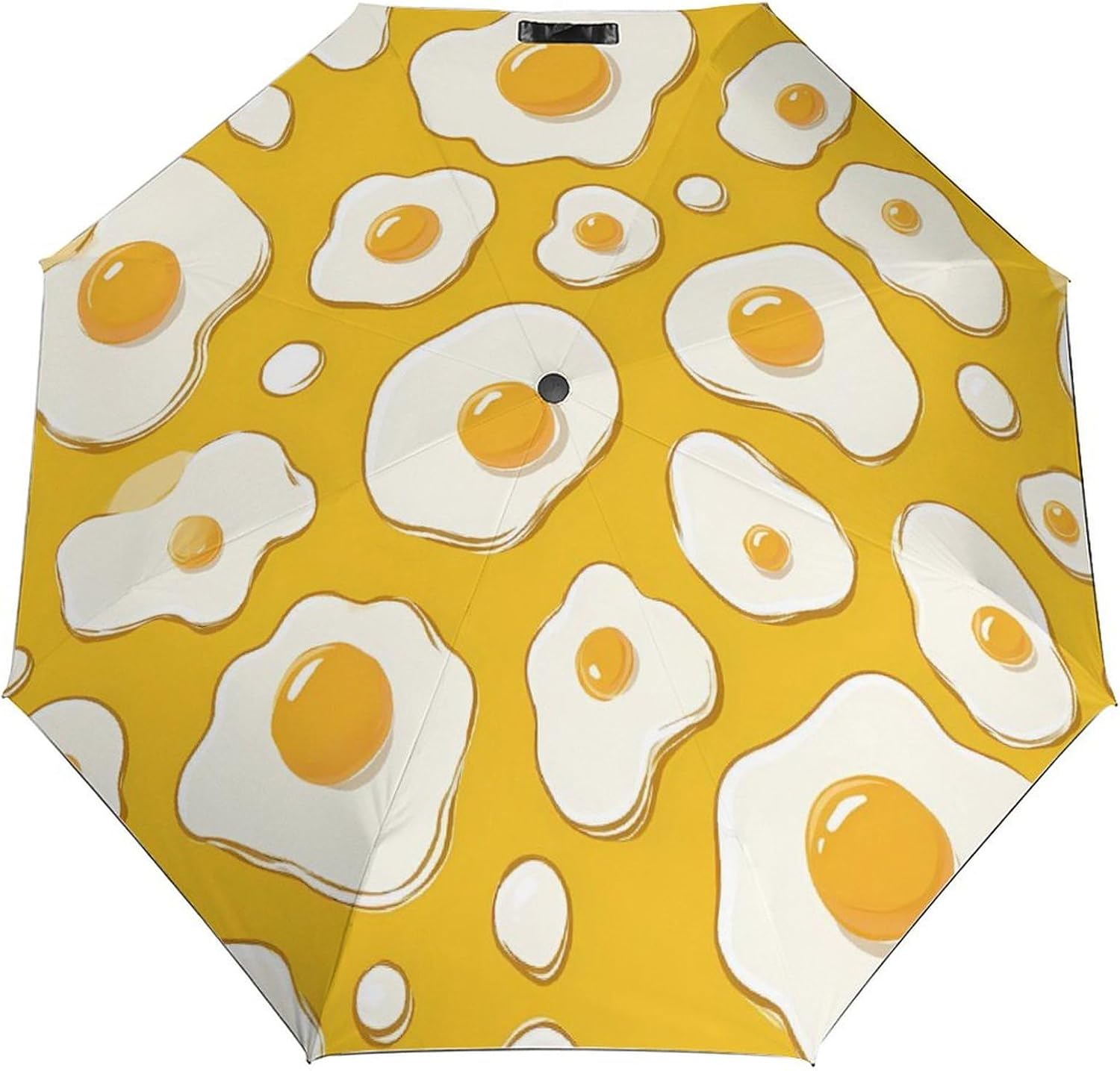 Cartoon Fried Egg Umbrellas for Rain Travel Windproof Compact Automatic Folding Umbrella