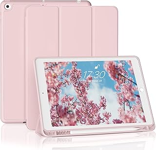 Case for iPad 9th Generation 2021/ iPad 8th Generation 2020 / iPad 7th Generation 2019, iPad 10.2 Case with Pencil Holder, Support Auto Sleep/Wake,TPU Smart Cover for iPad 10.2 inch (Pink)