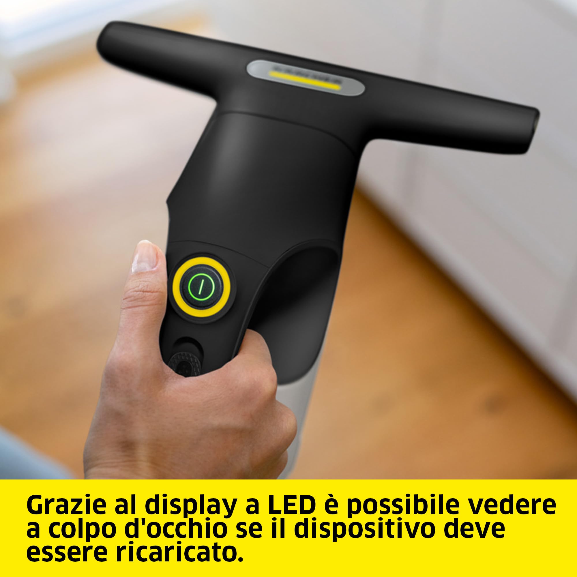 KÄRCHER lavavetri a batteria WV 1 Compact Care Extra+ Black, autonomia: 25 min, serbatoio dell'acqua sporca: 100 ml, peso: 0,5 kg, flacone spray e panno in microfibra, detergente per vetri (500 ml)