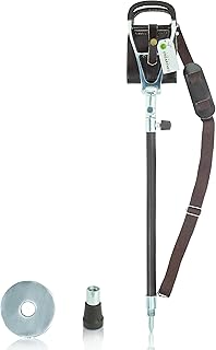 Simply Unearthed Premium Leather Seat Shooting Stick - Height Adjustable Walking Stick for Hard and Soft Ground in Town and Country