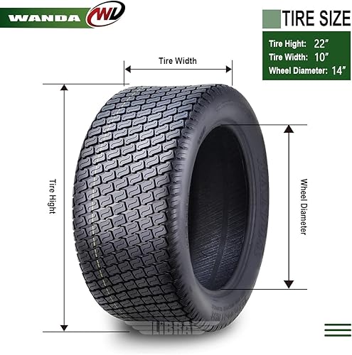 Miniatura 91 de WANDA One 18x7.50-8 Lawn Mower Cart Turf Tires P332 /4PR