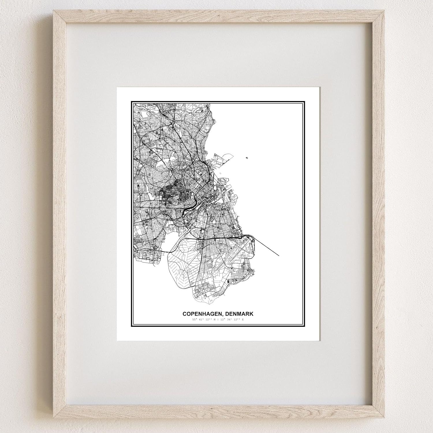 Susie Arts 8X10 Unframed Copenhagen Denmark Wall Art Map Metropolitan City Road View Abstract Street Print Poster Decor Home Office sdm095 image 5