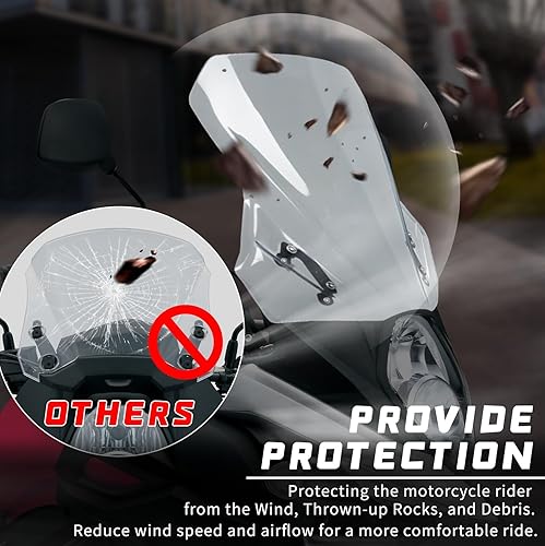 Vista 5 de Deflectores de viento Deflector de aire de motocicleta carenado de parabrisas de motocicleta Kit de pantalla de viento para SU&ZUKI V-Strom DL650 DL