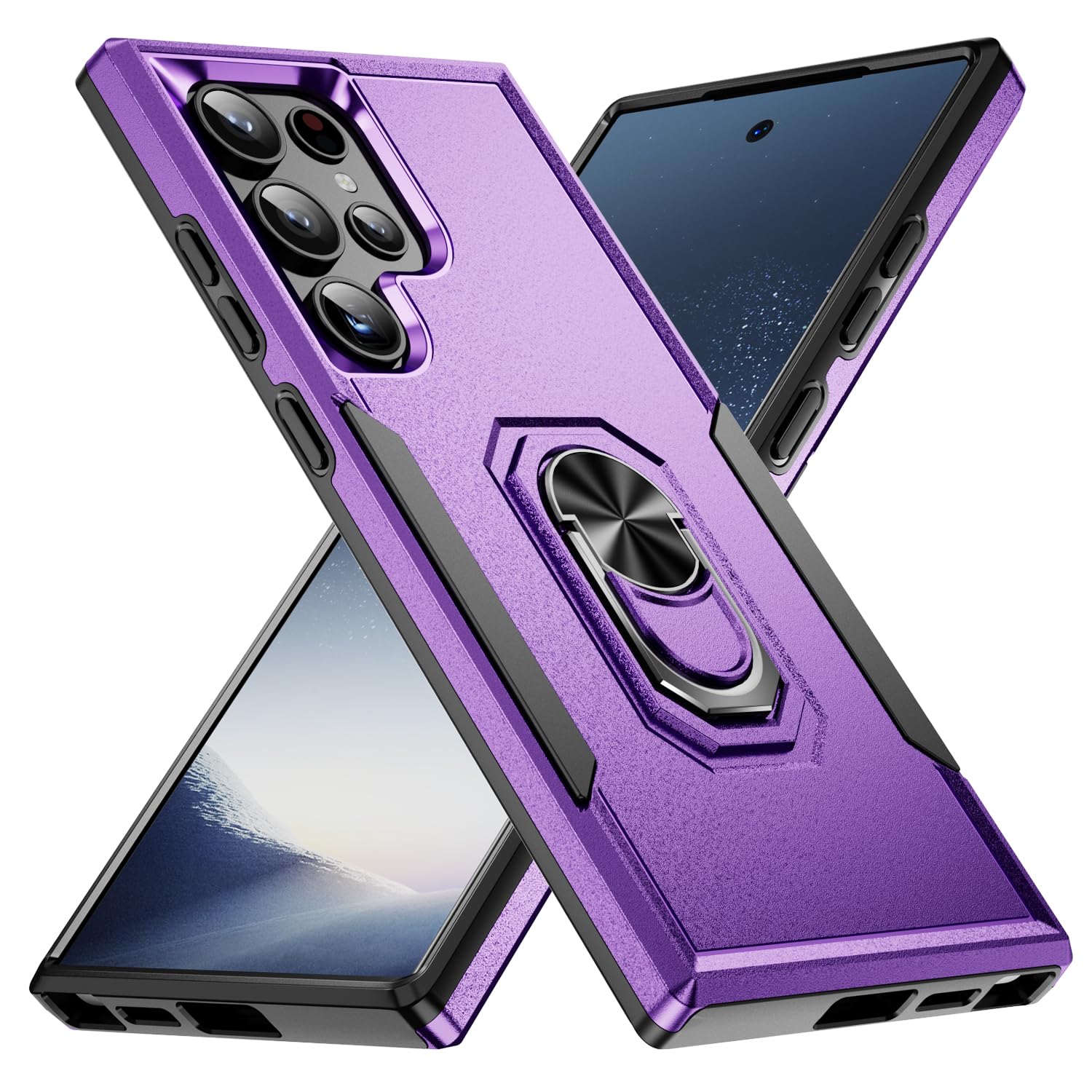 Coque antichoc Samsung S24 Ultra double couche avec bague rotative - 8