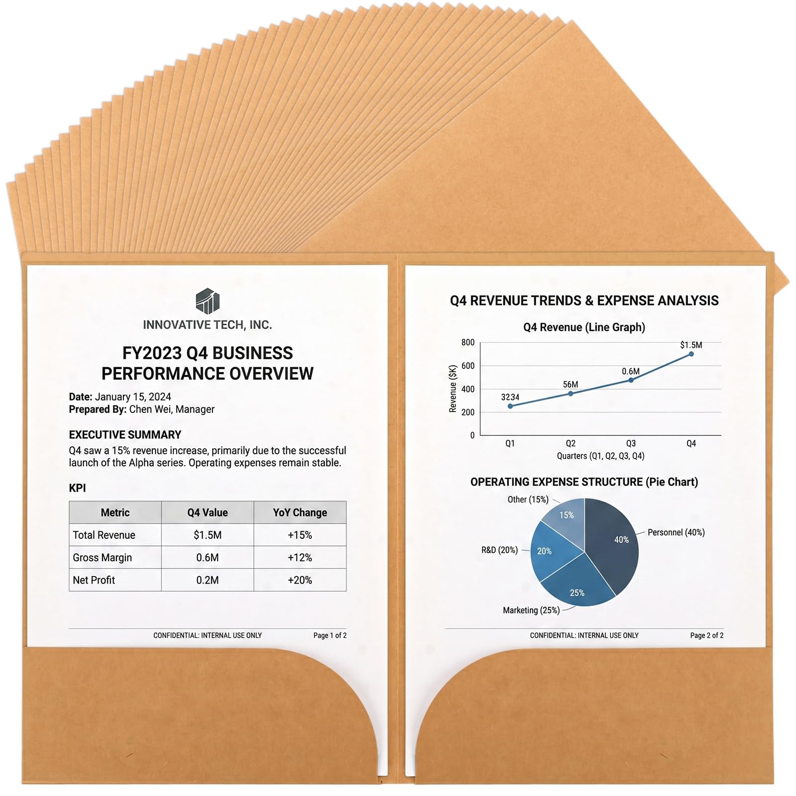 50 cartelline portadocumenti formato A4, in cartone da 350 g, con 2 tasche interne e scomparto per carte di credito, per ufficio