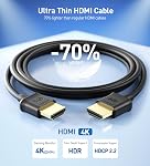 Cable Matters 2-Pack Ultra Mince HDMI Cable 3 ft (Ultra Mince HDMI Cable) 4K Évalué avec Ethernet
